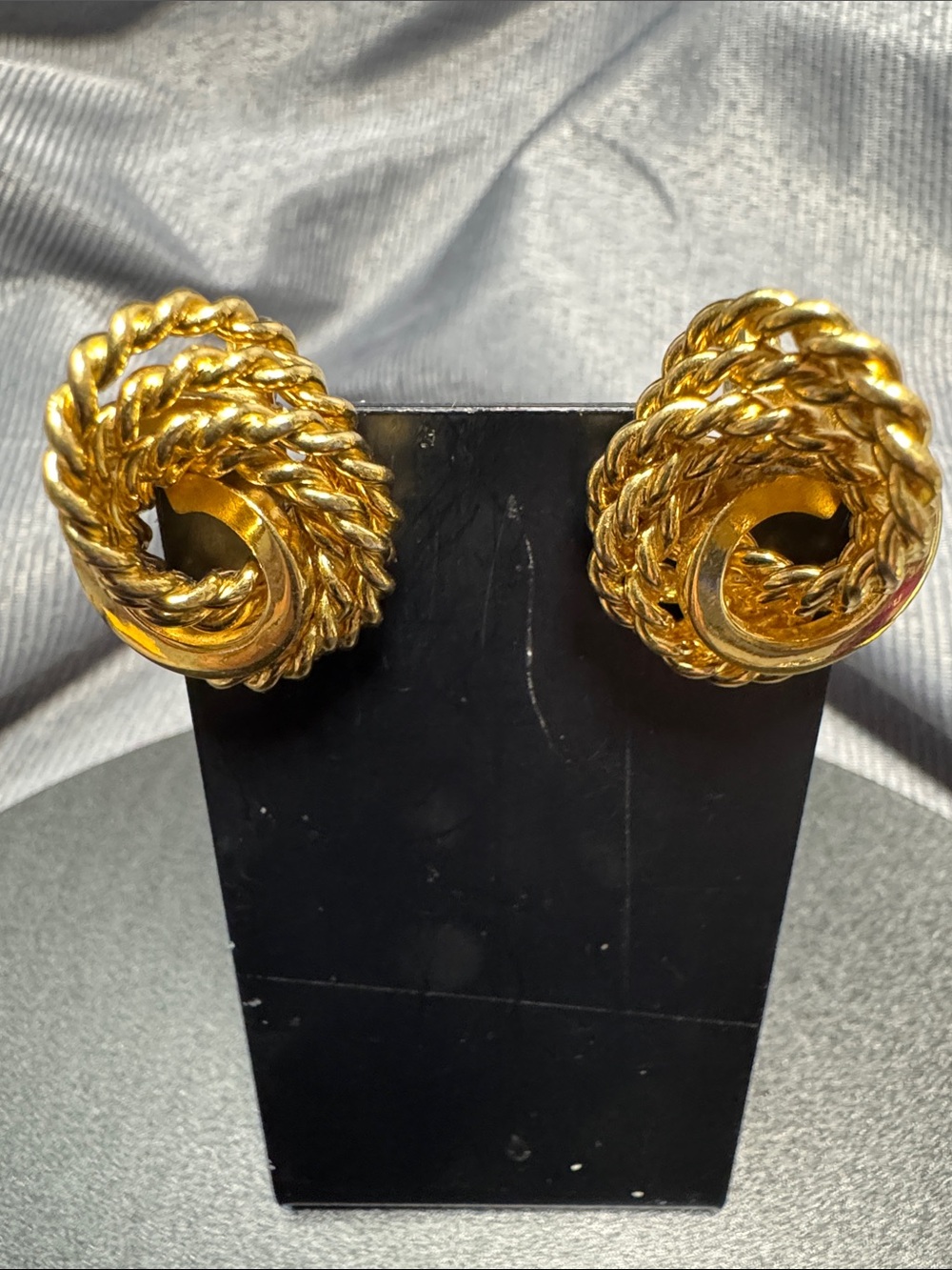 VTG Monet Gold-Tone Braided Knot Earrings